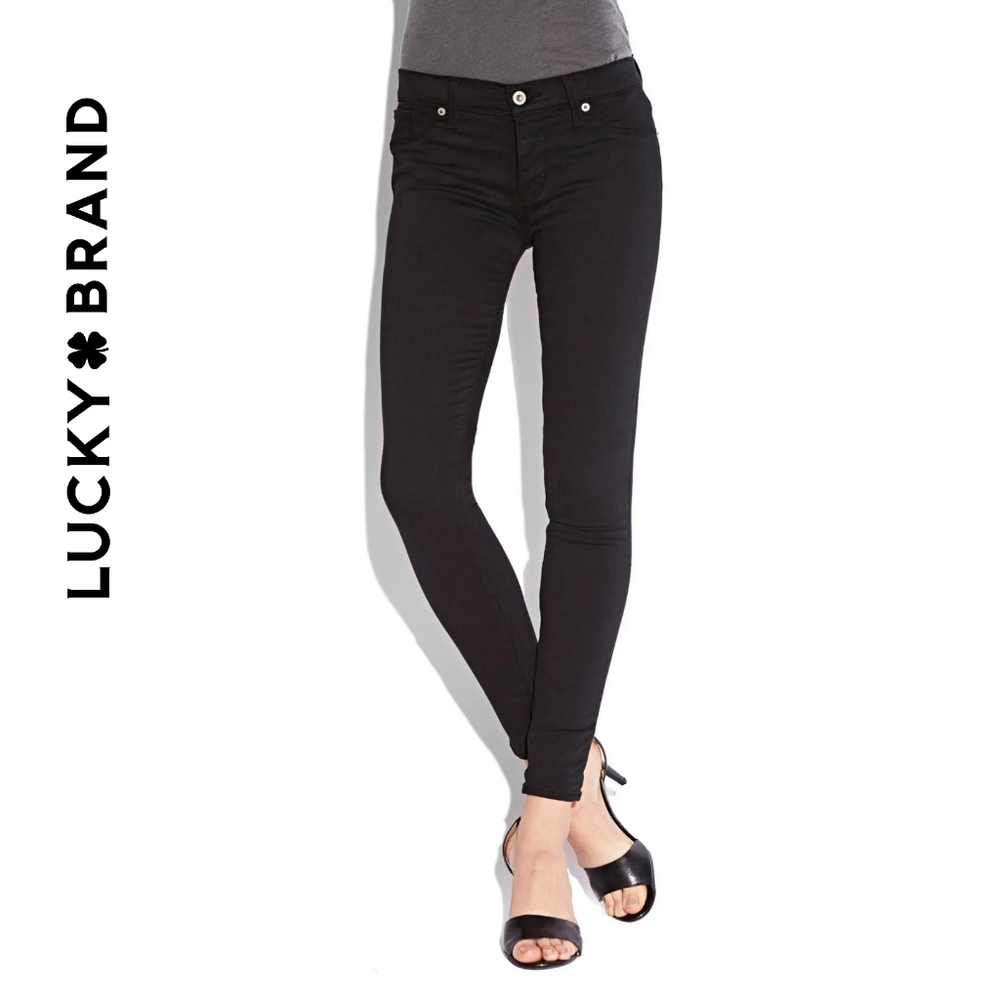 Sz 25 Lucky Brand Brooke Bohemian Black Legging Jean